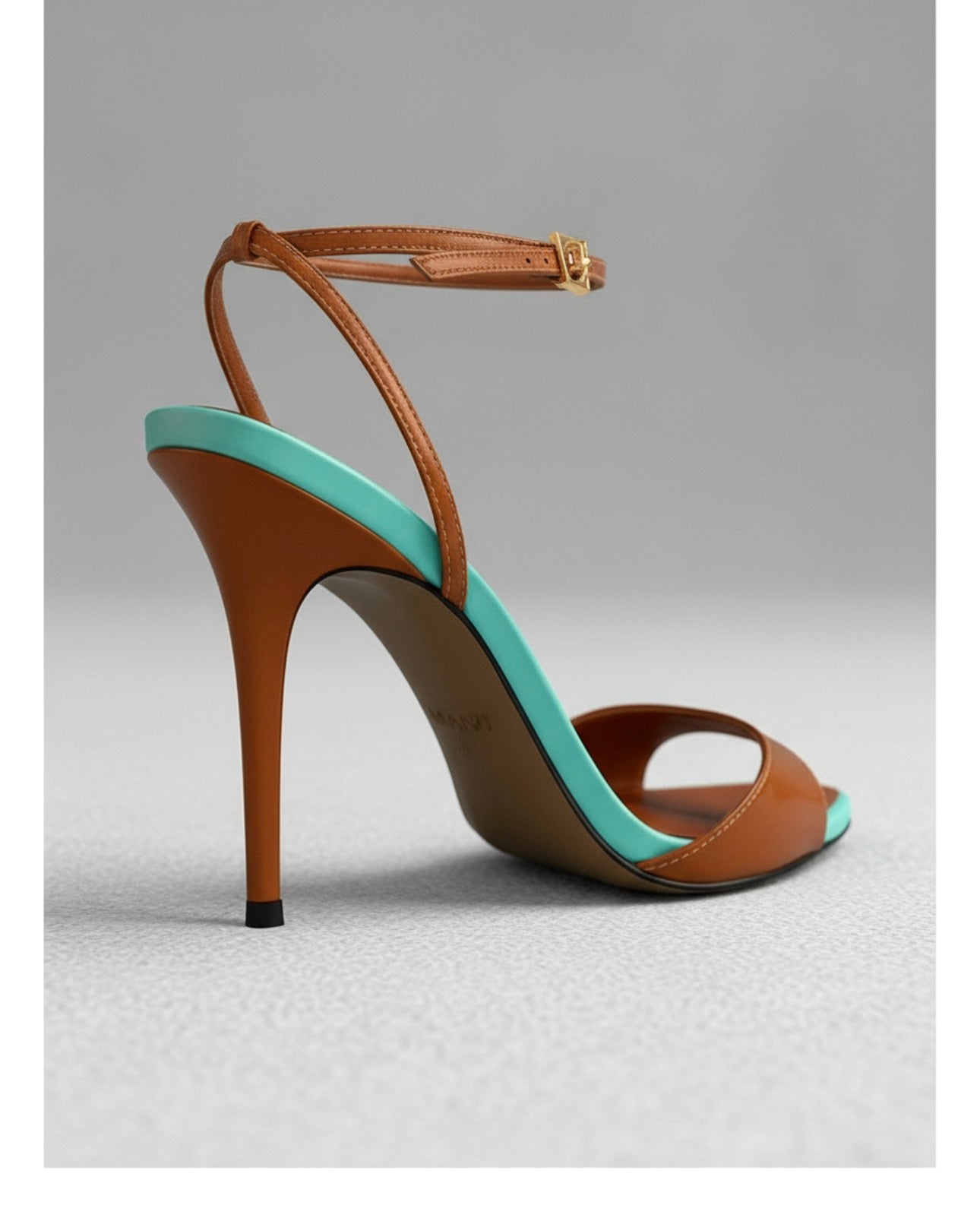 Sandália Feminina Manu Verniz Caramelo/Azul - Imagem 3