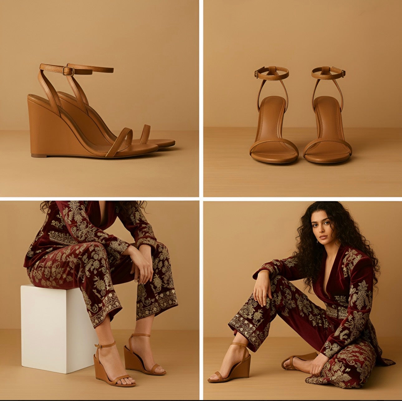 Sandália Anabela Manu Caramelo - Imagem 4